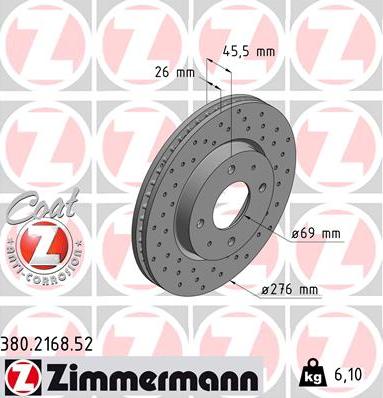 Zimmermann 380.2168.52 - Bremžu diski ps1.lv