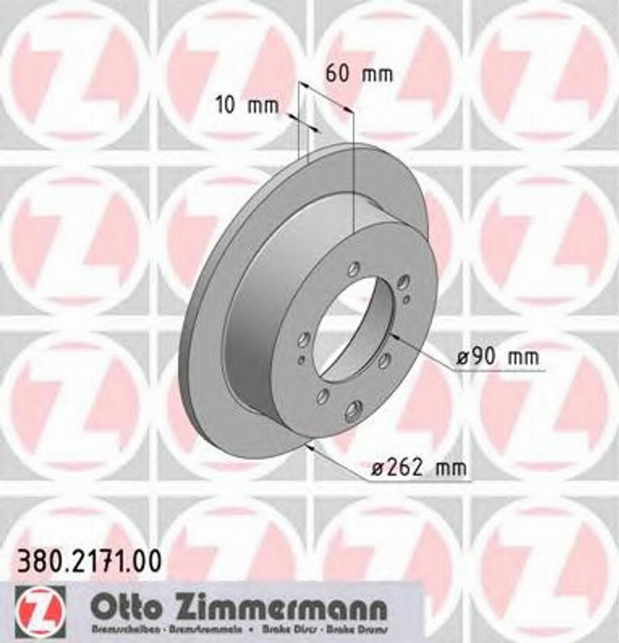 Zimmermann 380.2171.00 - Bremžu diski ps1.lv