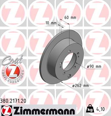 Zimmermann 380.2171.20 - Bremžu diski ps1.lv