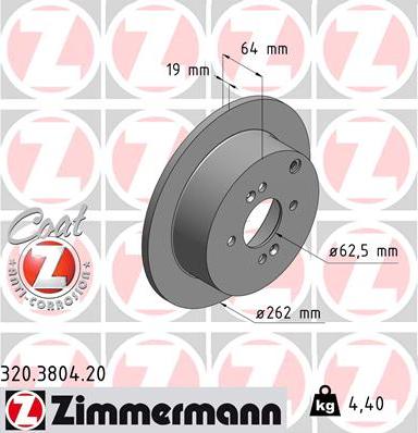 Zimmermann 320.3804.20 - Bremžu diski ps1.lv