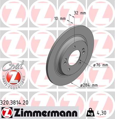 Zimmermann 320.3814.20 - Bremžu diski ps1.lv