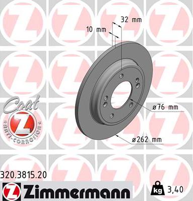 Zimmermann 320.3815.20 - Bremžu diski ps1.lv