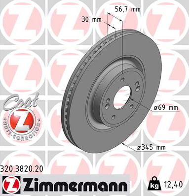 Zimmermann 320.3820.20 - Bremžu diski ps1.lv