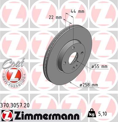 Zimmermann 370.3057.20 - Bremžu diski ps1.lv