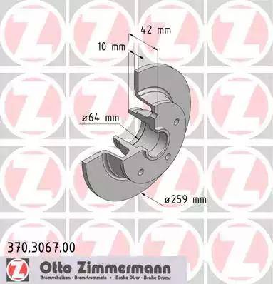 Zimmermann 370.3067.00 - Bremžu diski ps1.lv