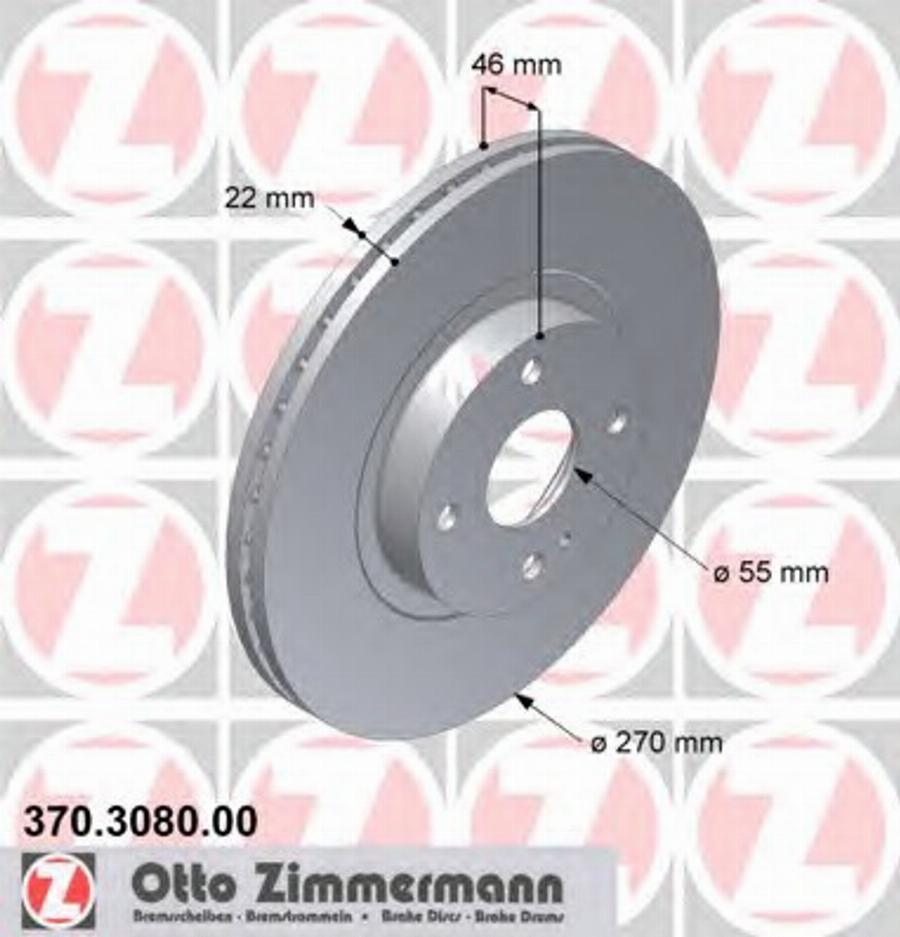 Zimmermann 370.3080.00 - Bremžu diski ps1.lv