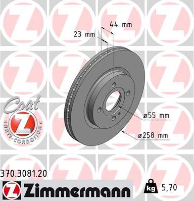 Zimmermann 370.3081.20 - Bremžu diski ps1.lv