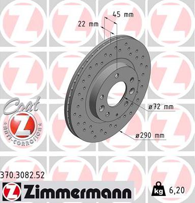 Zimmermann 370.3082.52 - Bremžu diski ps1.lv