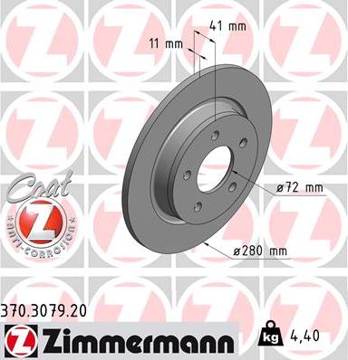 Zimmermann 370.3079.20 - Bremžu diski ps1.lv