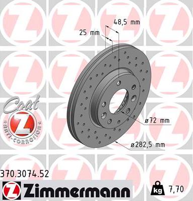 Zimmermann 370.3074.52 - Bremžu diski ps1.lv