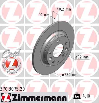 Zimmermann 370.3075.20 - Bremžu diski ps1.lv