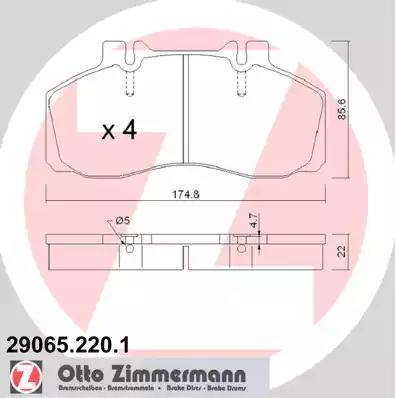 Zimmermann 29065.220.1 - Bremžu uzliku kompl., Disku bremzes ps1.lv