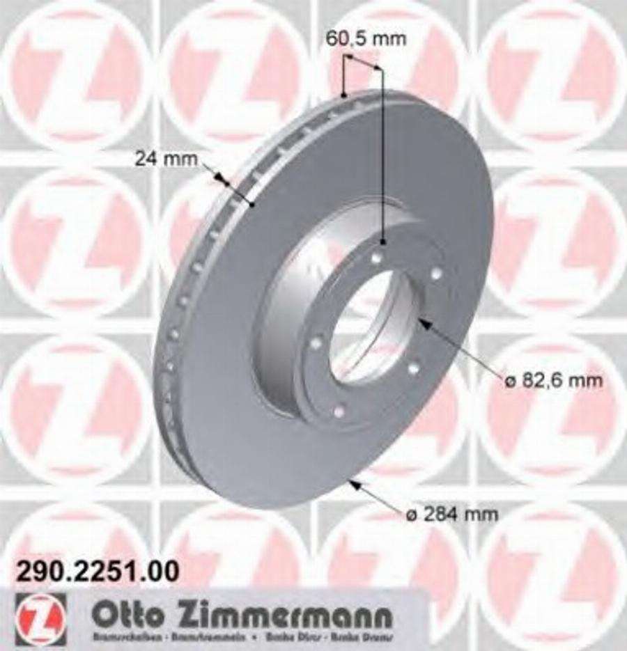 Zimmermann 290225100 - Bremžu diski ps1.lv