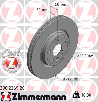 Zimmermann 290.2269.20 - Bremžu diski ps1.lv