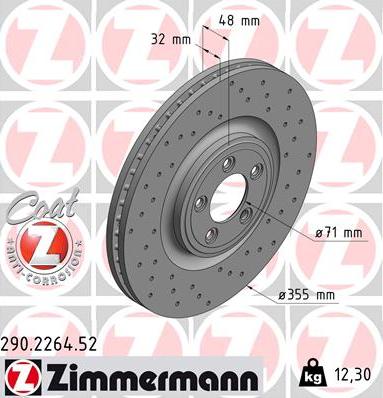 Zimmermann 290.2264.52 - Bremžu diski ps1.lv