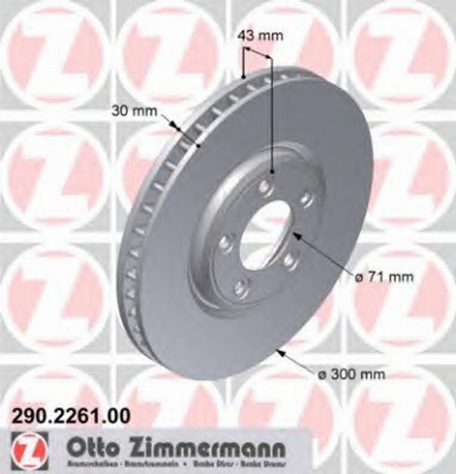 Zimmermann 290 2261 00 - Bremžu diski ps1.lv