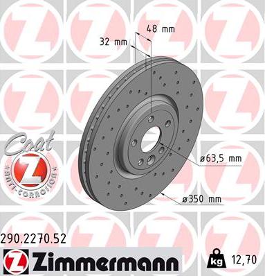 Zimmermann 290.2270.52 - Bremžu diski ps1.lv