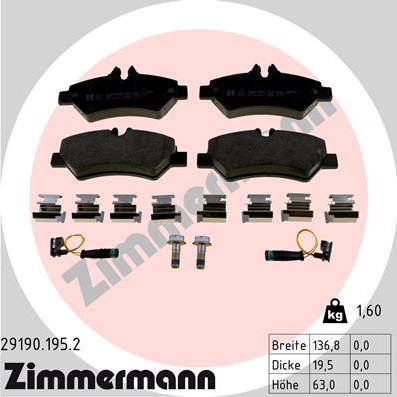 Zimmermann 29190.195.2 - Bremžu uzliku kompl., Disku bremzes ps1.lv