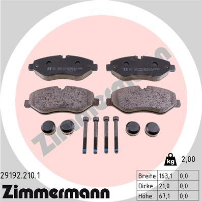 Zimmermann 29192.210.1 - Bremžu uzliku kompl., Disku bremzes ps1.lv