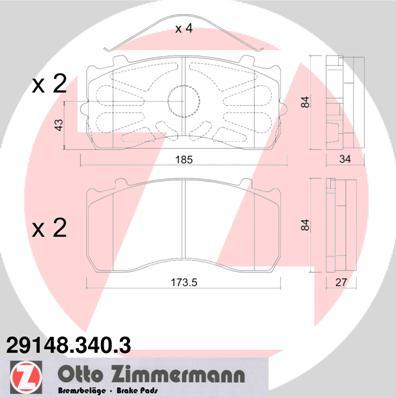 Zimmermann 29148.340.3 - Bremžu uzliku kompl., Disku bremzes ps1.lv