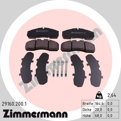 Zimmermann 29160.200.1 - Bremžu uzliku kompl., Disku bremzes ps1.lv