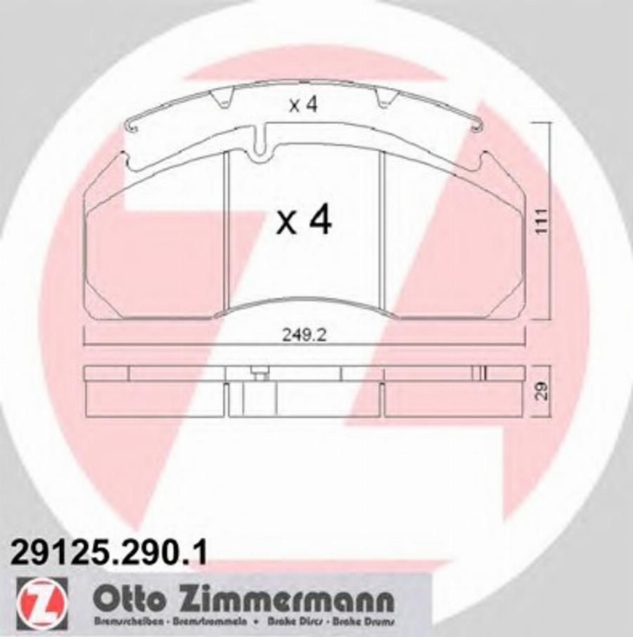 Zimmermann 29125.290.1 - Bremžu uzliku kompl., Disku bremzes ps1.lv