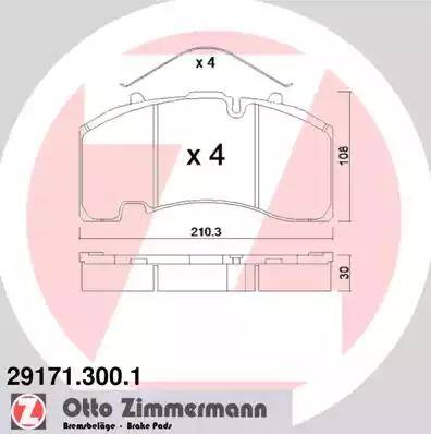 Zimmermann 29171.300.1 - Bremžu uzliku kompl., Disku bremzes ps1.lv