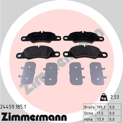 Zimmermann 24459.185.1 - Bremžu uzliku kompl., Disku bremzes ps1.lv