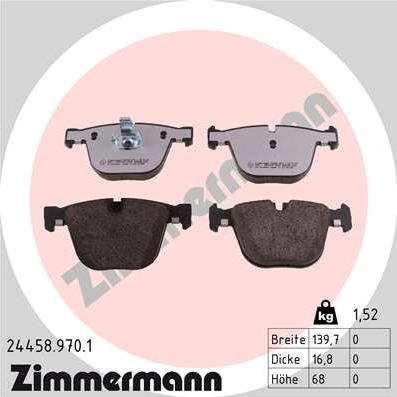 Zimmermann 24458.970.1 - Bremžu uzliku kompl., Disku bremzes ps1.lv