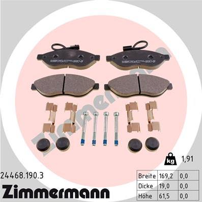 Zimmermann 24468.190.3 - Bremžu uzliku kompl., Disku bremzes ps1.lv