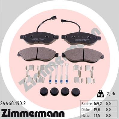 Zimmermann 24468.190.2 - Bremžu uzliku kompl., Disku bremzes ps1.lv