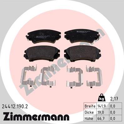 Zimmermann 24412.190.2 - Bremžu uzliku kompl., Disku bremzes ps1.lv