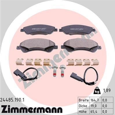 Zimmermann 24485.190.1 - Bremžu uzliku kompl., Disku bremzes ps1.lv