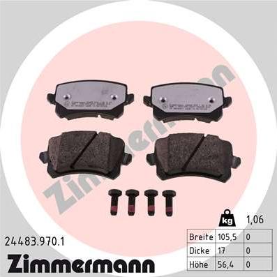 Zimmermann 24483.970.1 - Bremžu uzliku kompl., Disku bremzes ps1.lv