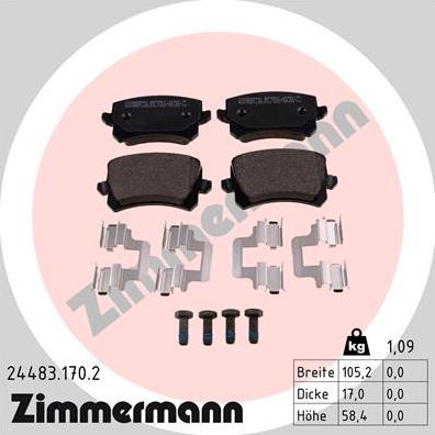 Zimmermann 24483.170.2 - Bremžu uzliku kompl., Disku bremzes ps1.lv