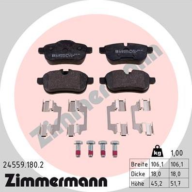 Zimmermann 24559.180.2 - Bremžu uzliku kompl., Disku bremzes ps1.lv