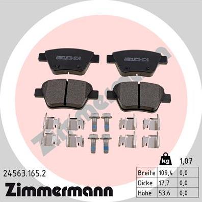 Zimmermann 24563.165.2 - Bremžu uzliku kompl., Disku bremzes ps1.lv