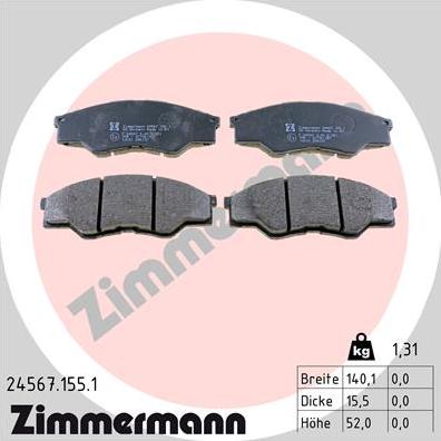 Zimmermann 24567.155.1 - Bremžu uzliku kompl., Disku bremzes ps1.lv