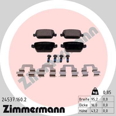 Zimmermann 24537.160.2 - Bremžu uzliku kompl., Disku bremzes ps1.lv