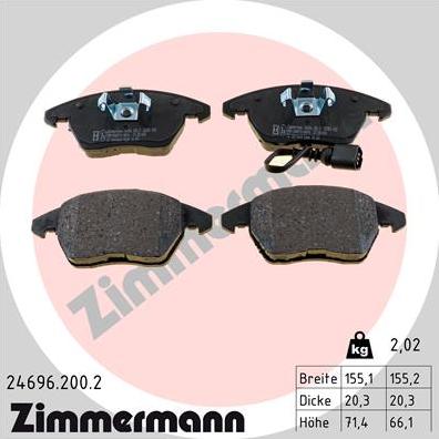 Zimmermann 24696.200.2 - Bremžu uzliku kompl., Disku bremzes ps1.lv