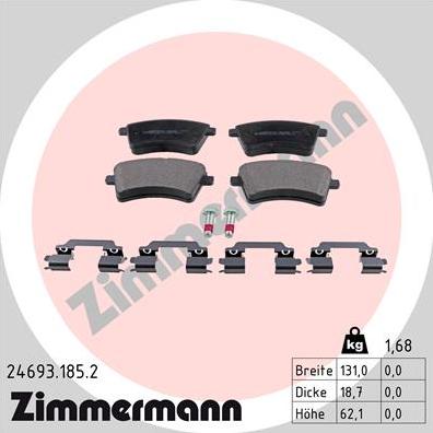 Zimmermann 24693.185.2 - Bremžu uzliku kompl., Disku bremzes ps1.lv