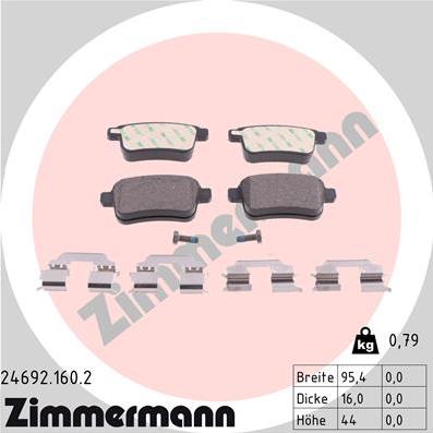 Zimmermann 24692.160.2 - Bremžu uzliku kompl., Disku bremzes ps1.lv