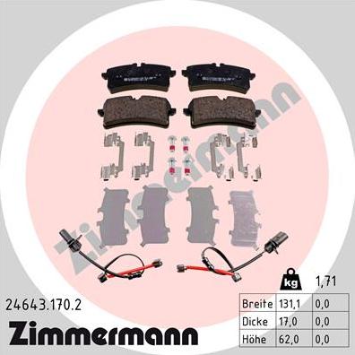 Zimmermann 24643.170.2 - Bremžu uzliku kompl., Disku bremzes ps1.lv