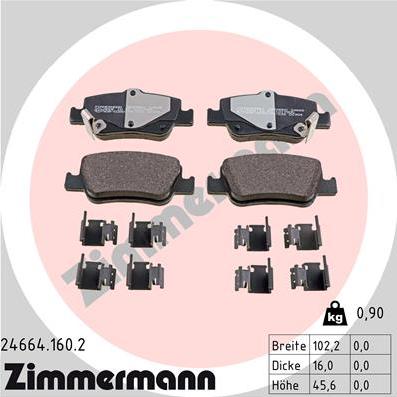 Zimmermann 24664.160.2 - Bremžu uzliku kompl., Disku bremzes ps1.lv