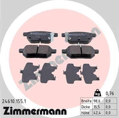 Zimmermann 24610.155.1 - Bremžu uzliku kompl., Disku bremzes ps1.lv