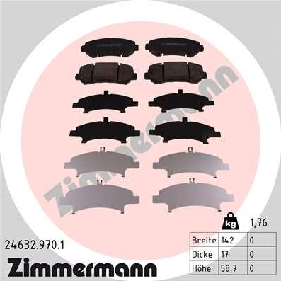 Zimmermann 24632.970.1 - Bremžu uzliku kompl., Disku bremzes ps1.lv