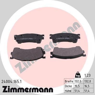 Zimmermann 24004.165.1 - Bremžu uzliku kompl., Disku bremzes ps1.lv