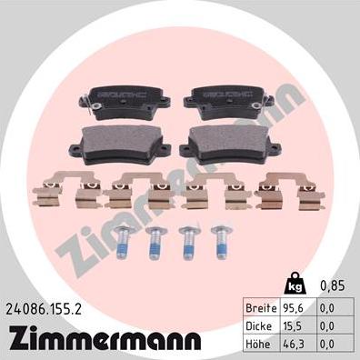 Zimmermann 24086.155.2 - Bremžu uzliku kompl., Disku bremzes ps1.lv