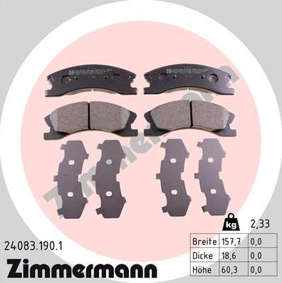 Zimmermann 24083.190.1 - Bremžu uzliku kompl., Disku bremzes ps1.lv