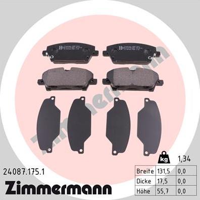 Zimmermann 24087.175.1 - Bremžu uzliku kompl., Disku bremzes ps1.lv